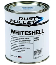 RUST BULLET WhiteShell - Gloss White - 1 Quart - UV Resistant Rust Preventive...