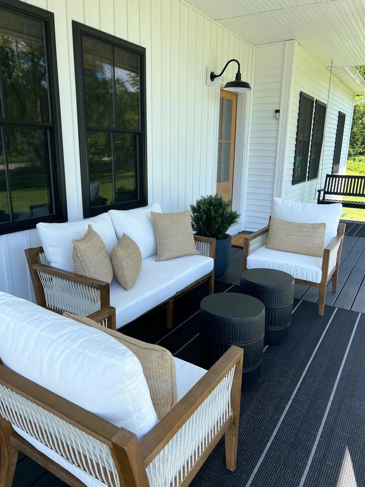 Freya Bohemian Wooden Armchair, Outdoor Patio Chair, Solid Acacia Wood Frame,... - Image 4 of 4