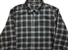 Arc'teryx GRYSON LS Snap Shirt Mens Medium Check Plaid Flannel Button Up Read