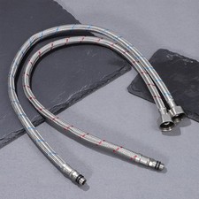  2 Pcs Raccord De Robinet Tressé Connecteur Rapide Tuyau En Métal