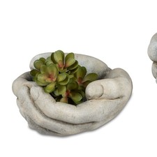 Vogeltränke, Schale Hände VINTAGE D. 18cm grau Formano WA