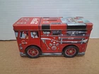Vintage Coca-Cola Fire Truck Tin Bank - Metal Coin Bank w/ Removable Lid