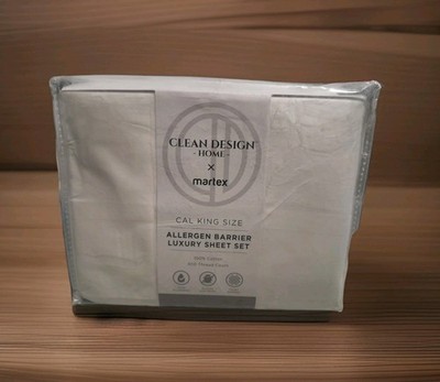 Clean Design Home X Martex Anti-Allergen 100% Cotton Sheet Set California King 