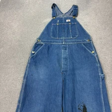 Dickies Dungarees Adult 38x30 Blue Bib Overalls Denim Work Wear Carpenter Mens*