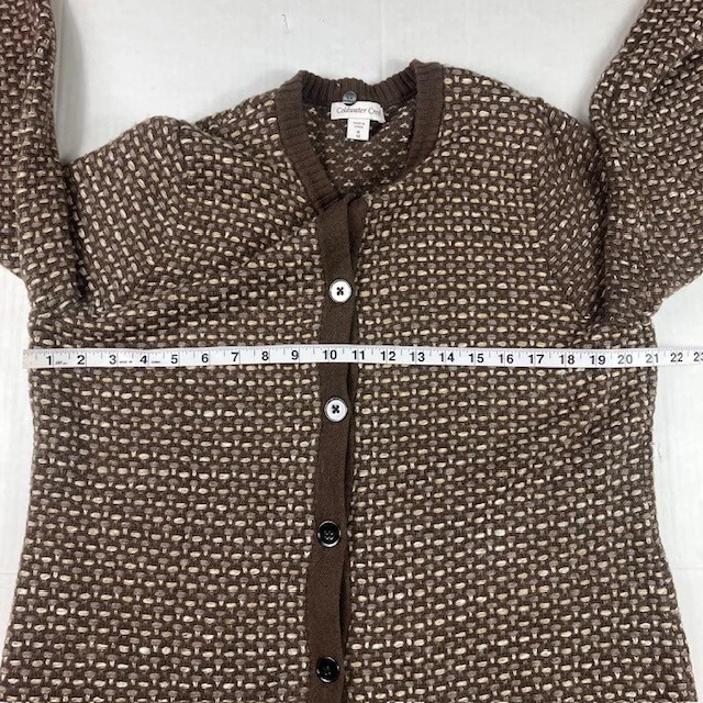 Suéter cárdigan con botones tejido grueso marrón 1X 18 Coldwater Creek para mujer Foto 2 de 4