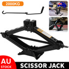 2 Ton Scissor Jack Car Van Wind Up Tyre Lift Chrome Crank Handle Emergency Tools