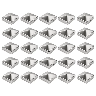 25x Capuchon de poteau Pyramide en Inox 71 x 71 mm pour poteau 7 x 7 cm - Photo 1/4