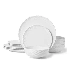 Dinnerware Set, 12 Piece Porcelain Dinnerware with 12 Piece(Service for 4)