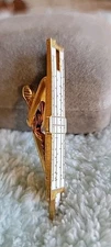 Vintage Kinney Co. New Jersey Gold Plated Enamel Slide Rule Tie Clip-Bar, VGC!