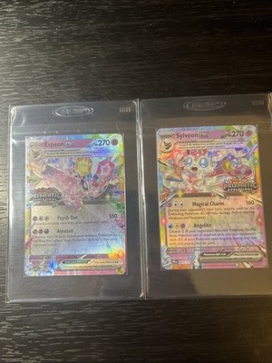 Pokémon S&V Prismatic Evolutions Sylveon (041) And Espeon (034) Stamped Promos