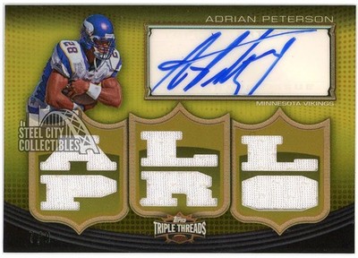 Adrian Peterson 2010 Topps Triple Threads Gold Jersey Auto 7/9