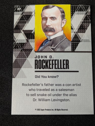 2021 Pieces of the Past Historical Edition #27 John D. Rockefeller Gold Card - Picture 2 of 2