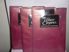 (3 Pair_ Leggs Sheer Elegance Control Top Pantyhose - Sheer Toe - Size E - Onyx
