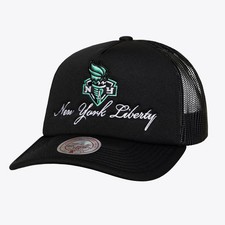 Unisex Mitchell & Ness Black New York Liberty Script Pro Pinch Adjustable