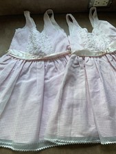 Set Of 2 Matching Vintage Light Pink  White DressesToddler Size 2T-3T Homemade