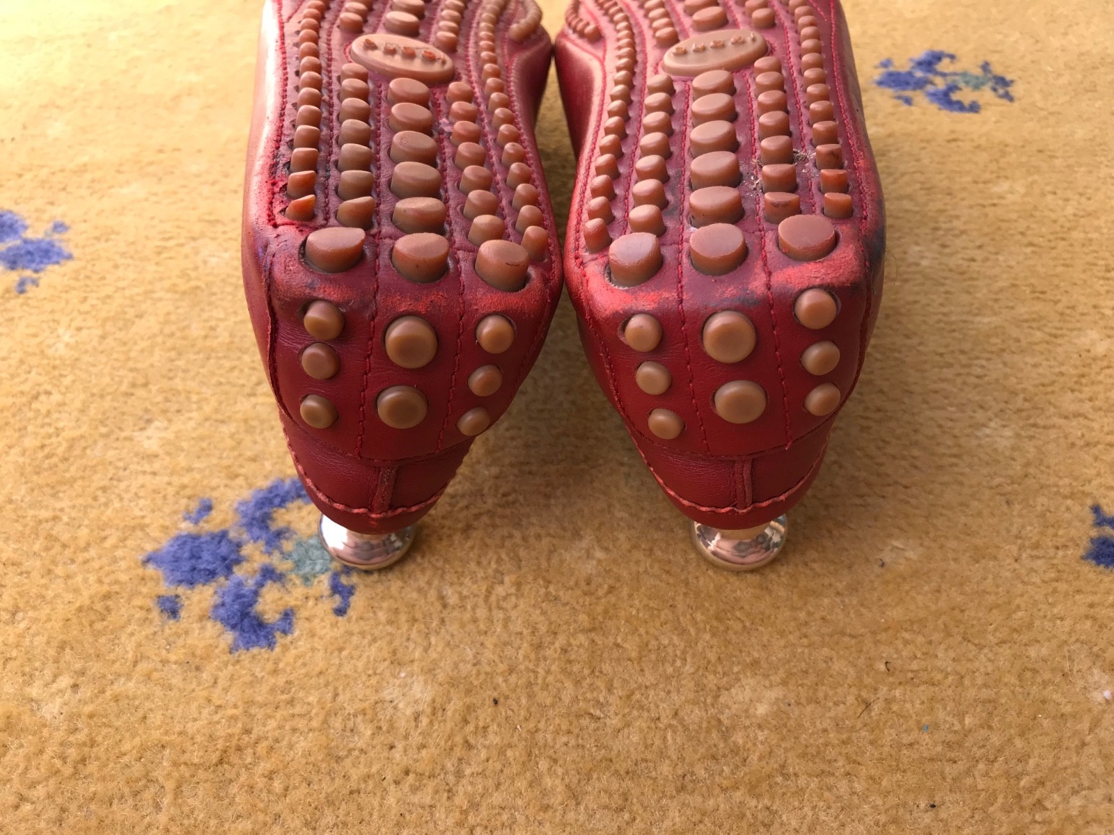 Gucci Loafers Leather Shoes Drivers Red Web Blue Mens US 7 UK 6.5 EU 40.5 thumbnail 9