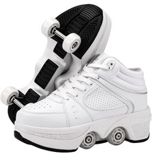 Double-Row Skating Shoes with Retractable Wheels