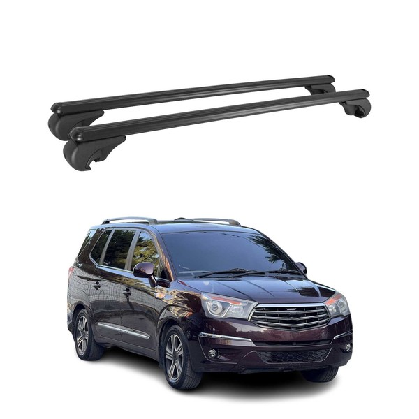 DachträGer FüR Ssangyong Rodius 2012-2019 GepäCkträGer GrundträGer Alu Schwarz-image