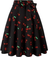 Damenrock Ausgestellt Retro Vintage Elegant Schwarz XL