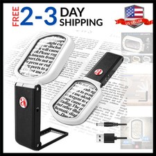 10X 45X Magnifying Glass with Light and Stand, Folding Handheld Reading Magni...