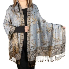 Women's Paisley Pashmina Shawl Colorful Oversized Winter Scarf Wrap