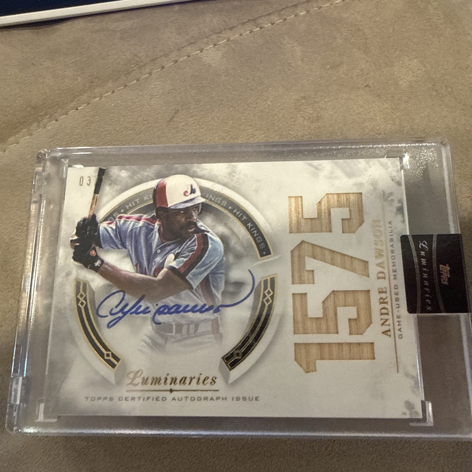 2018 TOPPS LUMINARIES ANDRE DAWSON GAME USED BAT RELIC AUTO /15
