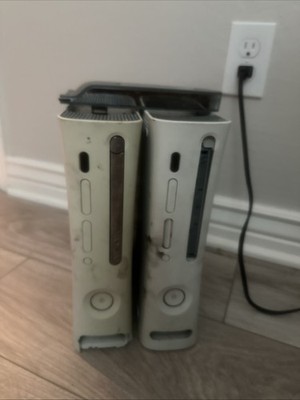 Microsoft Xbox 360 White Consoles + Hard drive Bundle UNTESTED