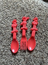 Sesame Steet Elmo Muppet Spoon  Fork Henson baby or toddler Fun Wilton