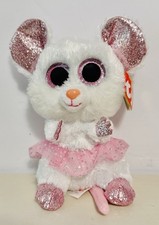 TY Beanie Boos Nina the Mouse White Pink PStuffed Toy Plush 7.5 2021