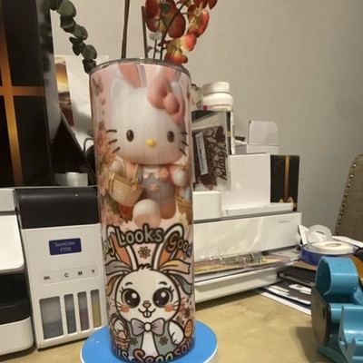 Sanrio Hello Kitty Easter Bunny Animation Pink White Tumbler Collectible