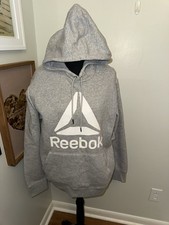 Reebok Men's Classic Delta Logo Hoodie Size XL Relaxed Fit Grey Heather ,W Tags