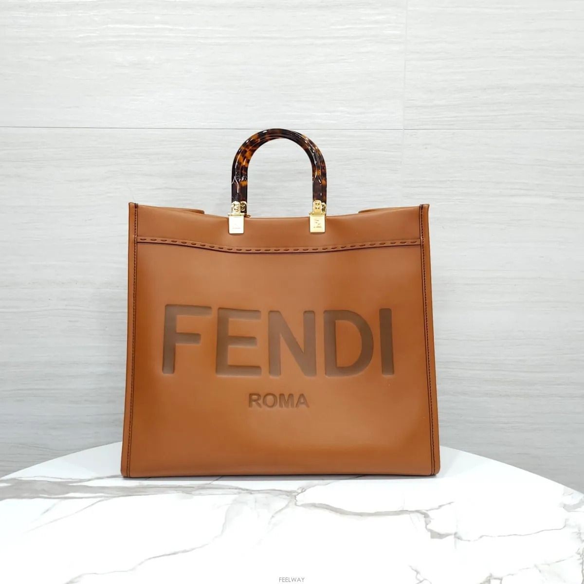 Fendi Sunshine Large Shopper Bag Brown 8BH372Z 159558439 [U]