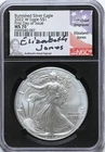 2022 W $1 Burnished Silver Eagle FDI NGC MS 70 Coin Flag Elizabeth Jones
