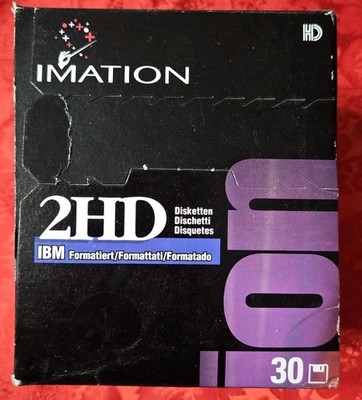 Imation 3.5 Floppy Disks 2HD Diskettes IBM Formatted 30 Pack 1.44 MB New PHOTO