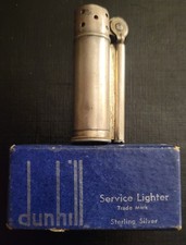 Dunhill Service Lighter Sterling Silver Trade Mark with Original Box