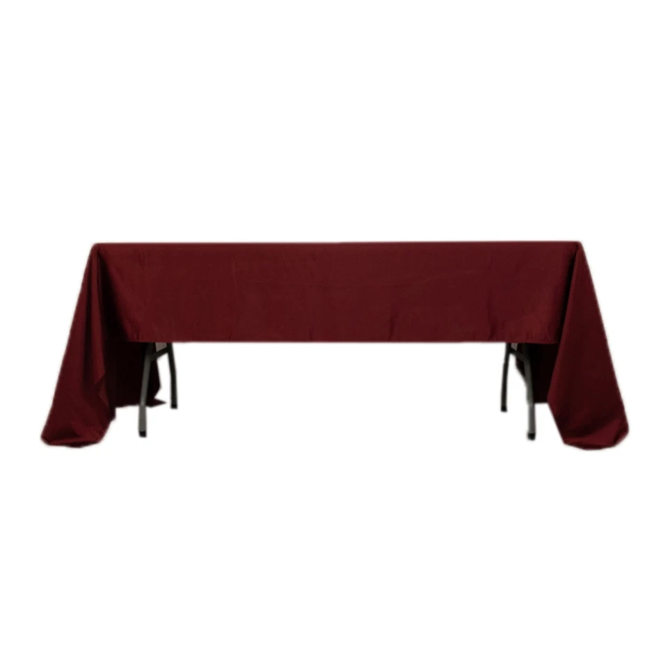 Burgundy 60x126" RECTANGLE Lamour Satin TABLECLOTH Wedding Party Home Banquet - Image 3 of 4