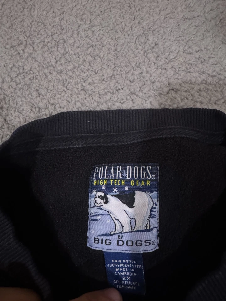 Sudadera Polar Big Dogs Adulto 2XL Pullover Negro Polar Actitud Suéter Y2K Foto 4 de 4