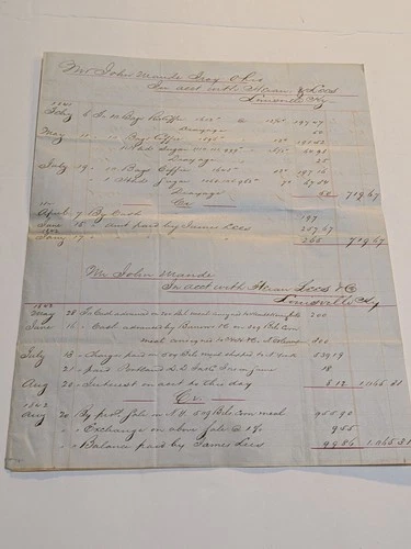1846 New York & Louisville KY Business Account Affidavit John Maude Hiram Lees