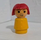 Vintage Fisher Price Little People 1960s Red Head Yellow Dress