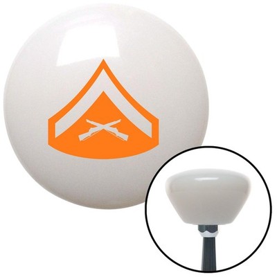 Orange 02 Lance Corporal White Retro Shift Knob w/ M16x1.5 Insert Shifter Auto