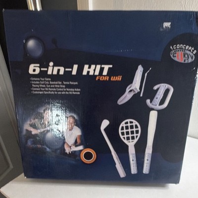 IC concepts 6-in-1 Kit for Wii Sports Bundle Bat Racket Golf Strap Connector