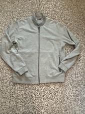 Felpa uomo Z Zegna full zip taglia XXL grigio chiaro zip tasche poliestere