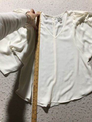 Worthington Blouse Womens S Small Ivory V Neck 3/4 Sleeve Light Airy - Bild 5 von 9