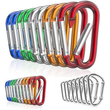 50-200 PCS Aluminum Carabiner D Shape Spring Clip Snap Key Hook Keychain Buckle