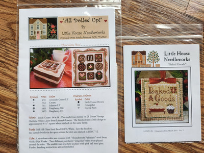 Little House Needleworks 2 charts: All Dolled Up and Baked Goods (ornament)