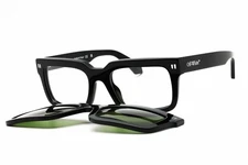OFF WHITE CLIP ON2 OERI130C99PLA0011055 Sunglasses Black Frame Green Lens 54mm