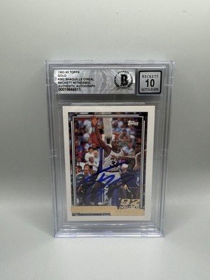 Shaquille O Neal Signed 1992-93 Topps #362 Gold Rookie Beckett Grade 10 Auto L1
