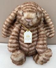 Jellycat Luxe Bunny Juniper Ultra-Soft Striped Fur Doll Tags + Dust Bag 31CM NEW