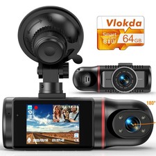 Dash Cam Front and Inside, FHD Dashcams for Cars with 64GB Card Dash Camera f...
