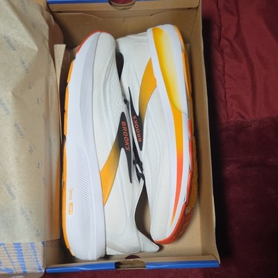 Brooks Launch GTS White/Orange/Black Mesh Men's Running Shoes US 13 D